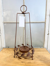 Feather Trim Bronze Lantern