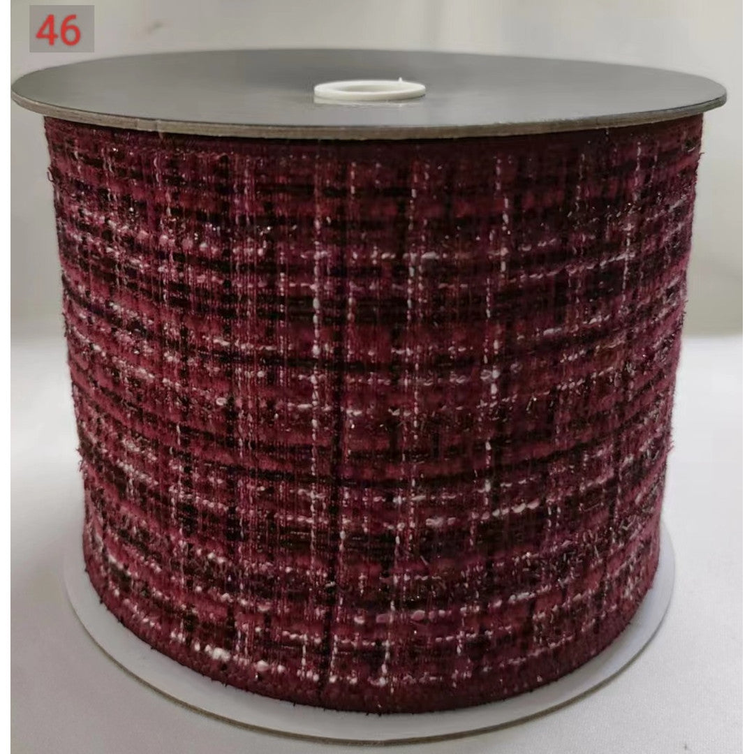 4" Burgundy Tweed Ribbon Bolt