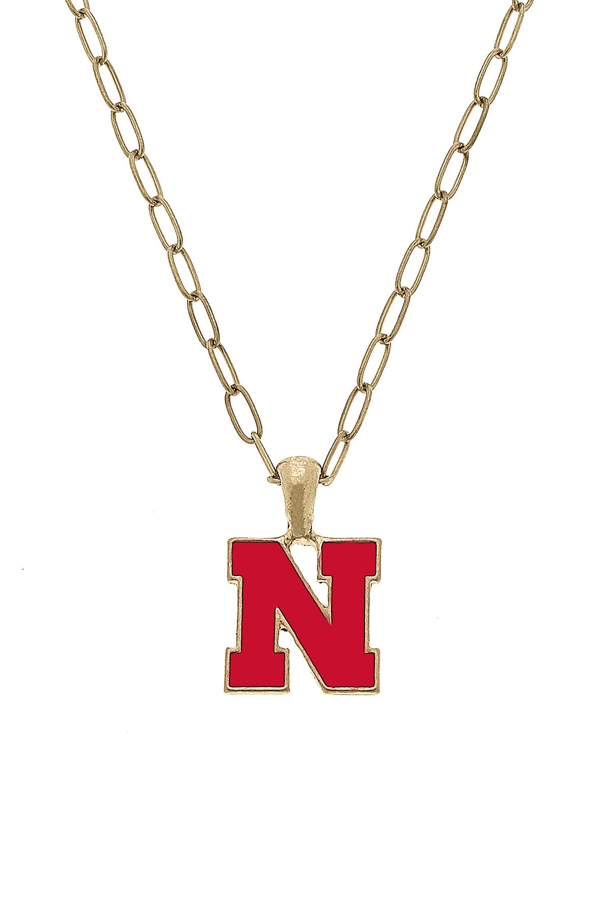 Nebraska Huskers Enamel Pendant Necklace in Red