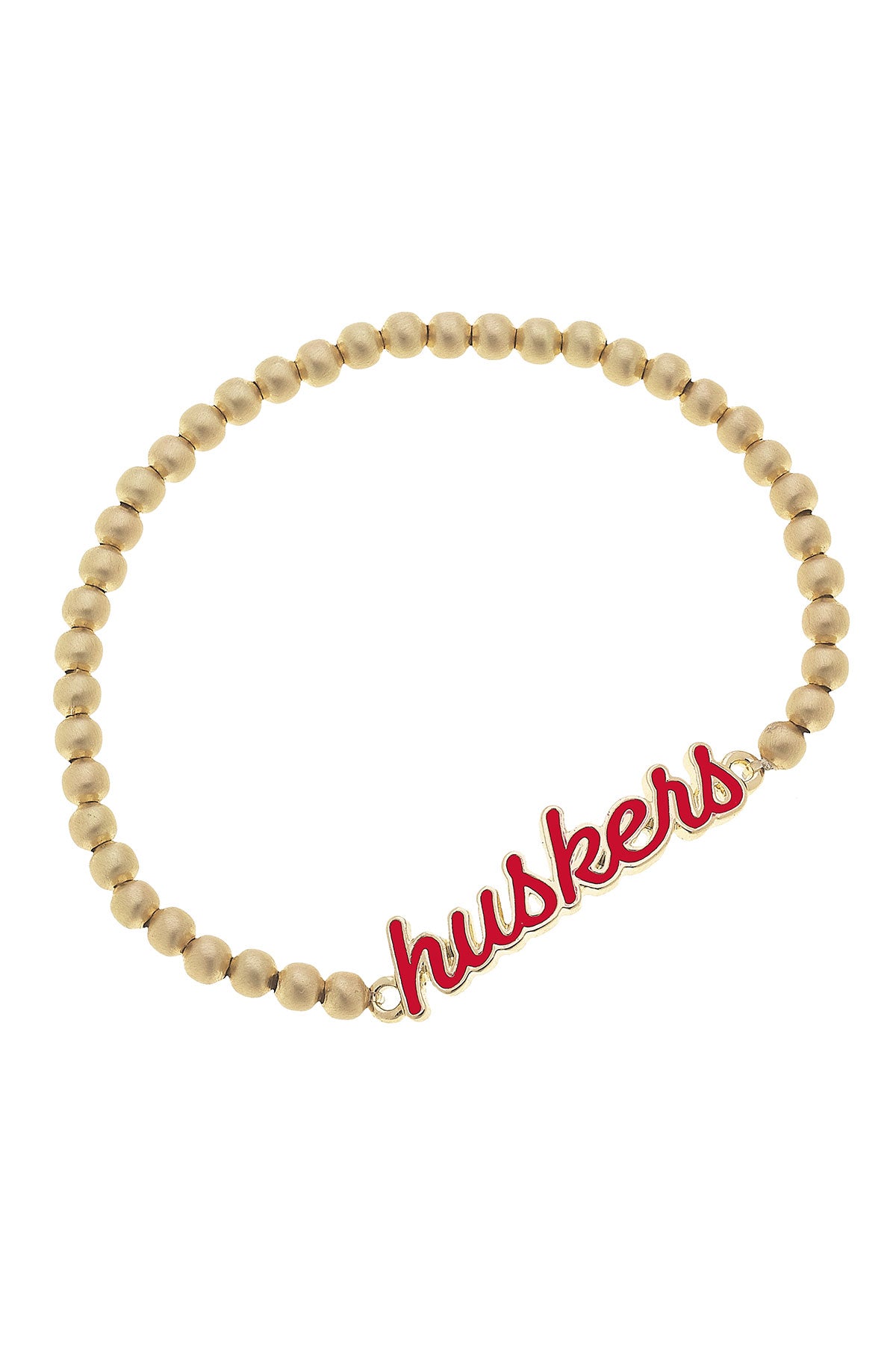 Nebraska Huskers Enamel Script Stretch Bracelet in Red