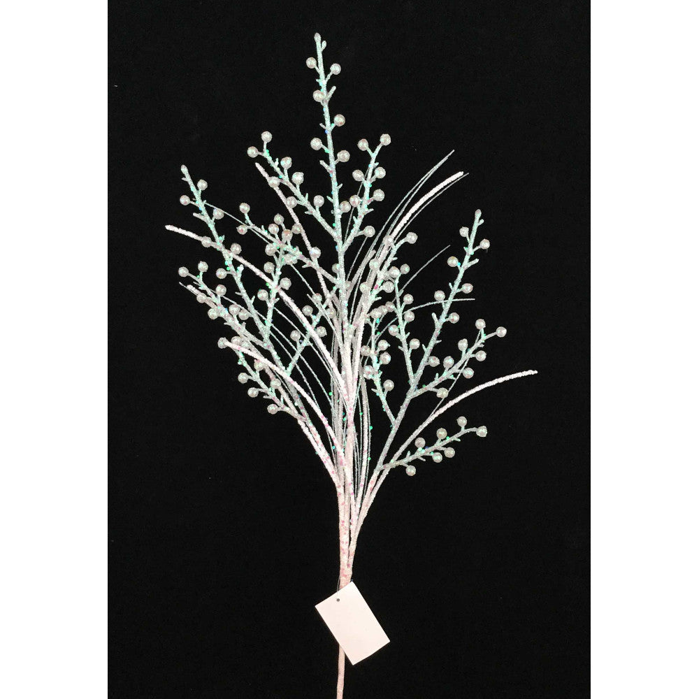 White Glitter Winter Berry Spray