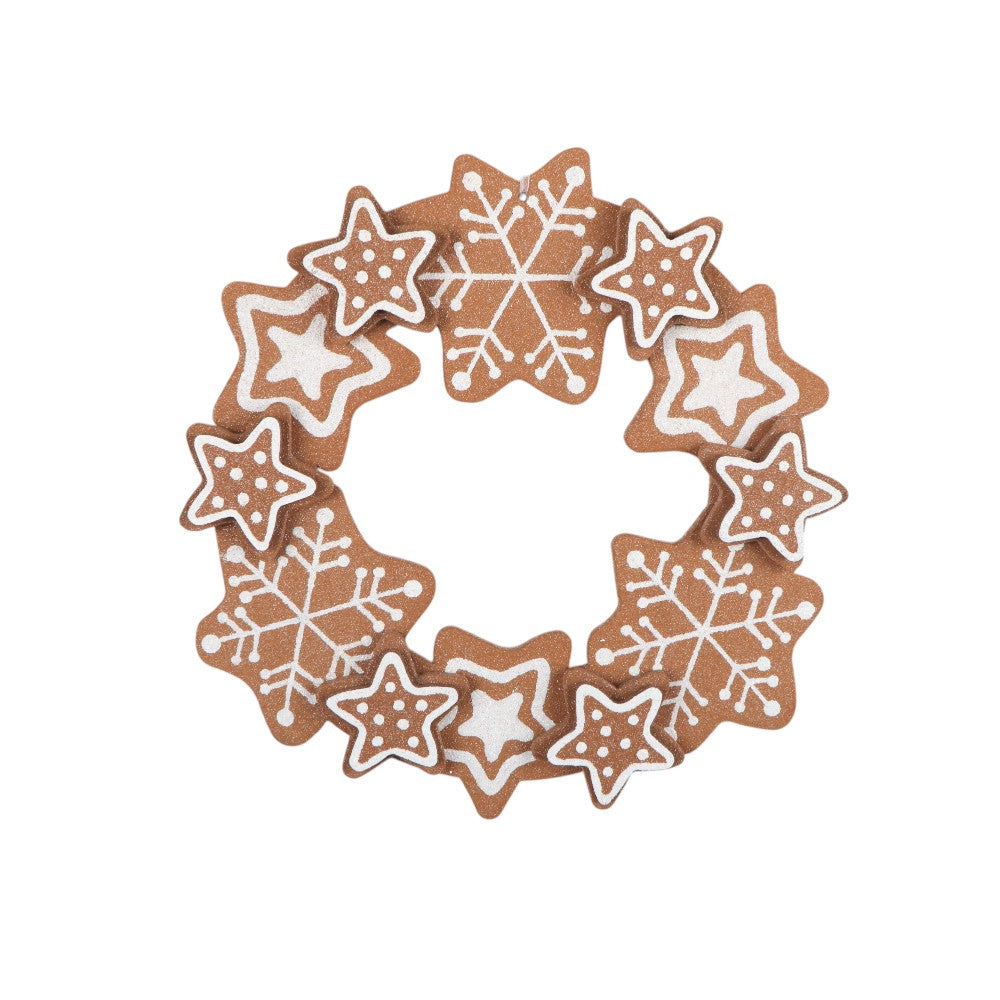 13" Glitter Gingerbred Wreath