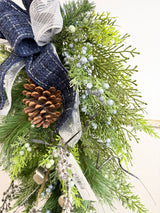 28" Silver Bells Door Swag