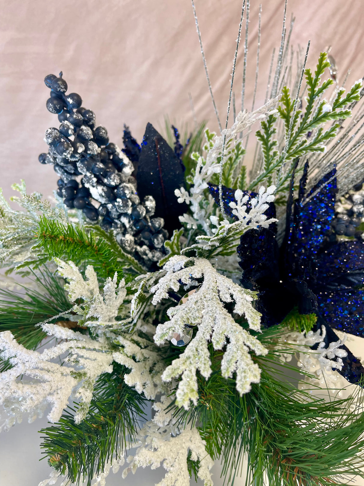 27" Bejeweled Poinsettia Centerpiece