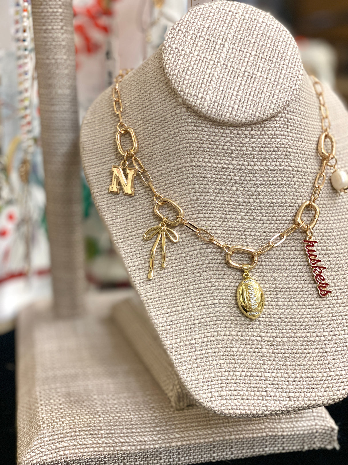 Avery Multi-Charm Collector Necklace Base in Shiny Gold