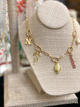 Avery Multi-Charm Collector Necklace Base in Shiny Gold