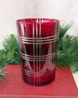 Palma Plaid Red Glass Vase