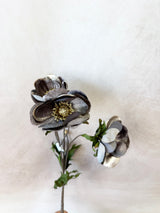 Grey Glamour Velvet Anemone Spray