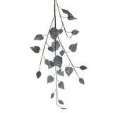 Blue Grey Glitter Velvet Draping Leaf