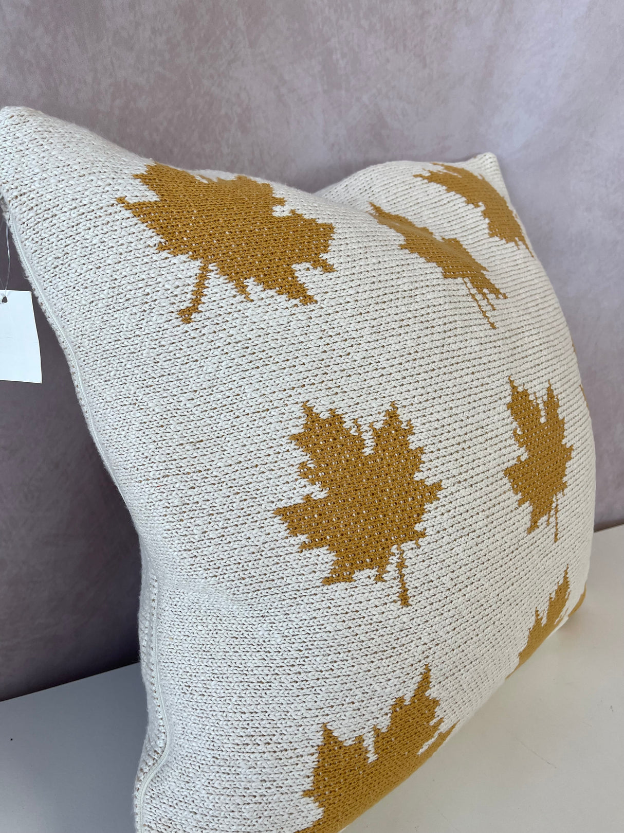 Falling Leaves Knit Pillow