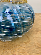 Blue Blown Glass Pumpkin - 4 Sizes