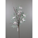 White Glitter Nandina Berry Stem