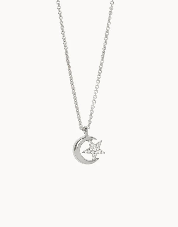 Silver Shooting Star/Moon Star Necklace