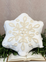 Crystal Frost Snowflake Poly Filled Throw Pillow