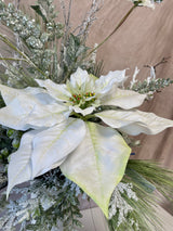 37" Snowy Poinsettia Vase