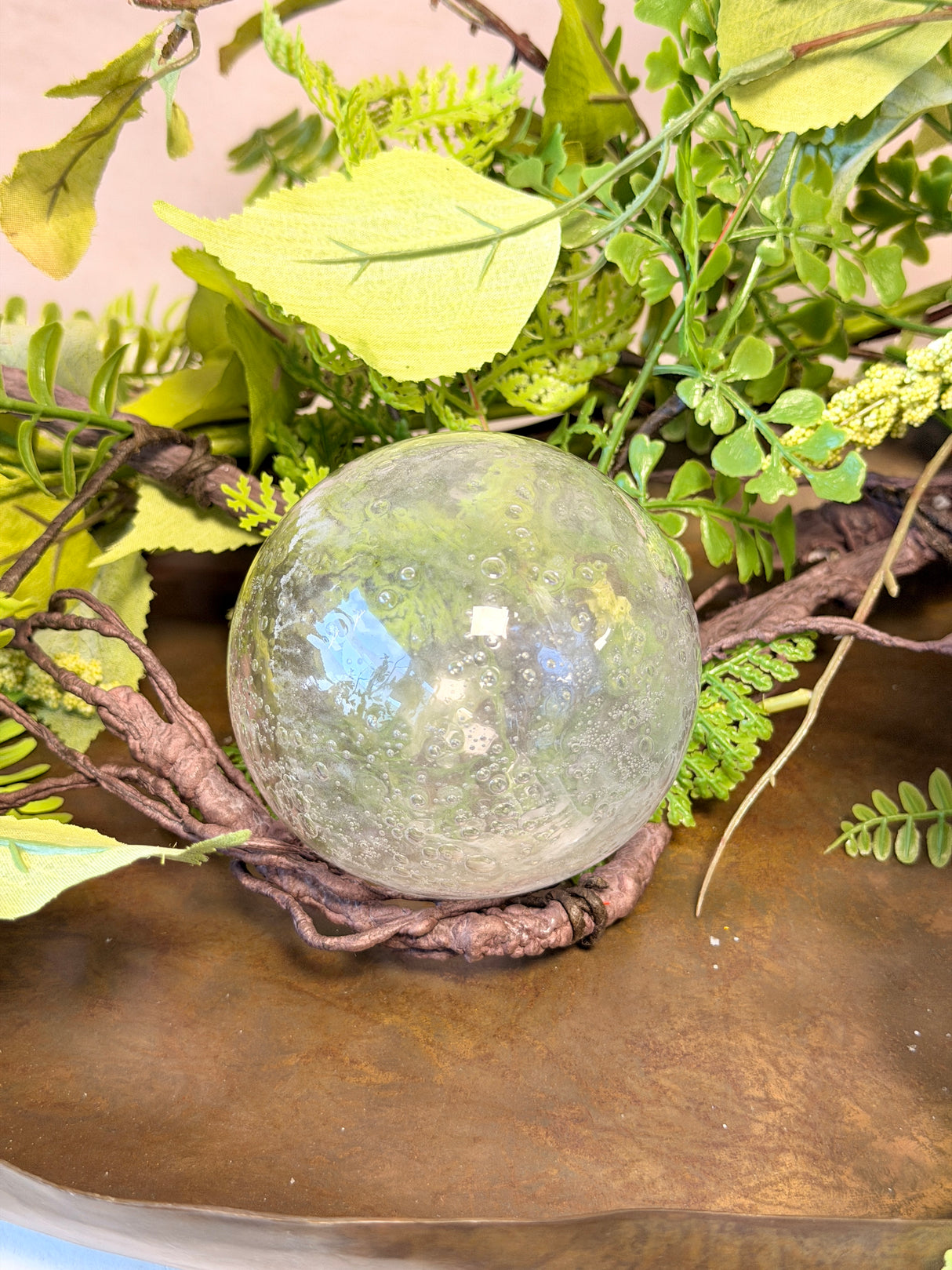 3" Clear Bubble Glass Orb