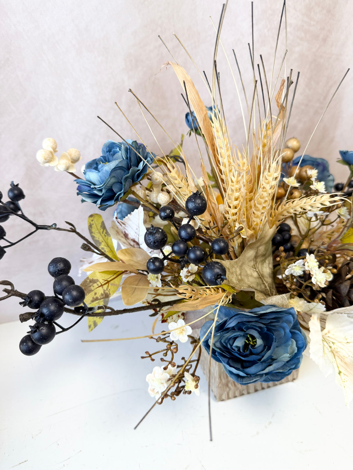 21" Blue October Centerpiece Design 2