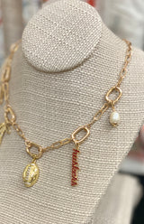 Avery Multi-Charm Collector Necklace Base in Shiny Gold