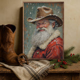 Cowboy Claus Portrait Wood Art