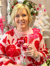 Triple Heart Glitter Pick -2 Colors