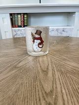 Glass Snowman Candleholder