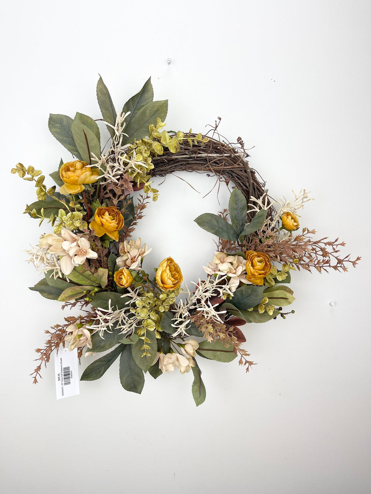 20" Cozy Fall Grapevine Wreath