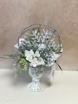 12" Cold As Ice Compote Centerpiece