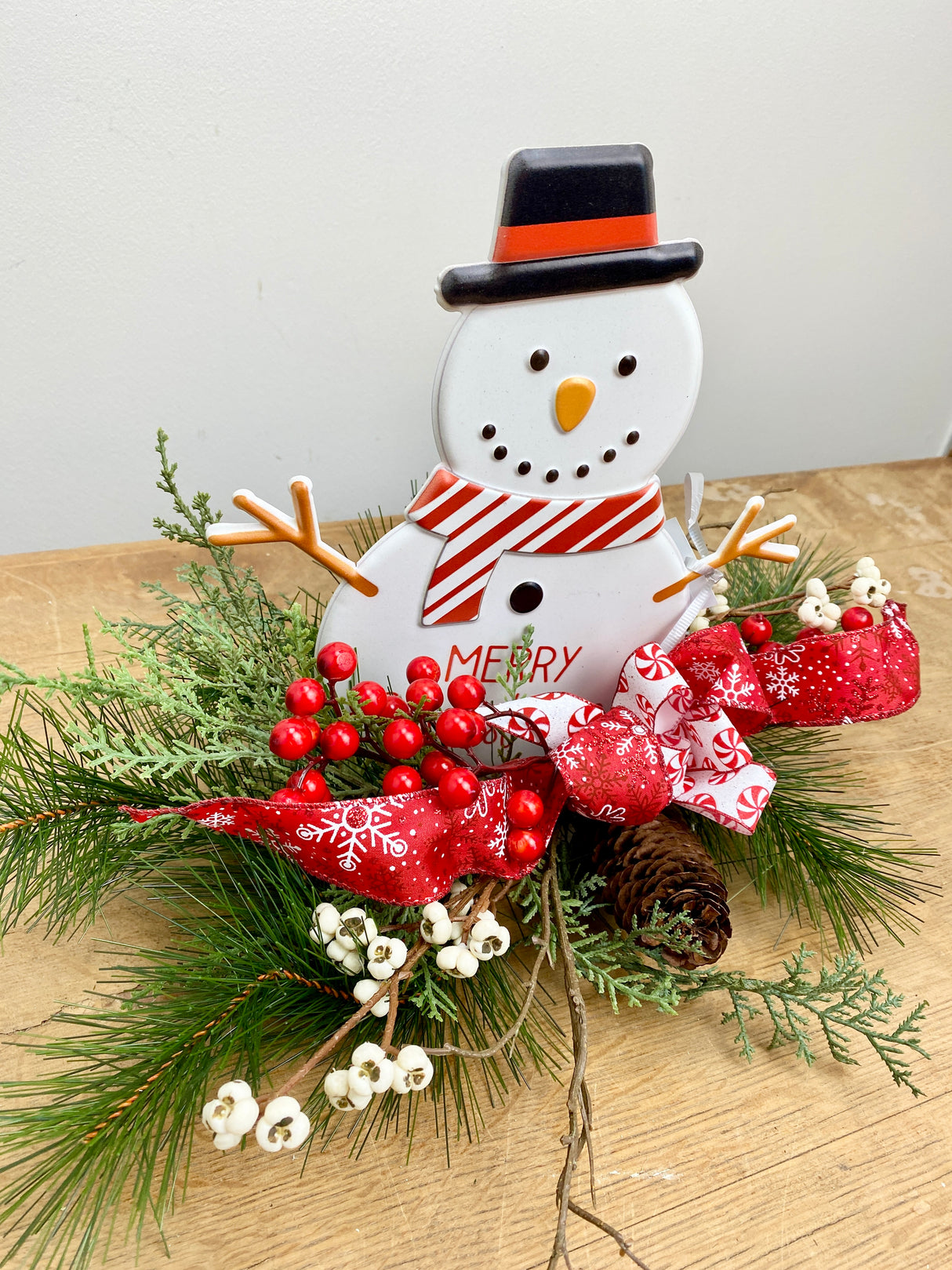 18" Merry Snowman Centerpiece