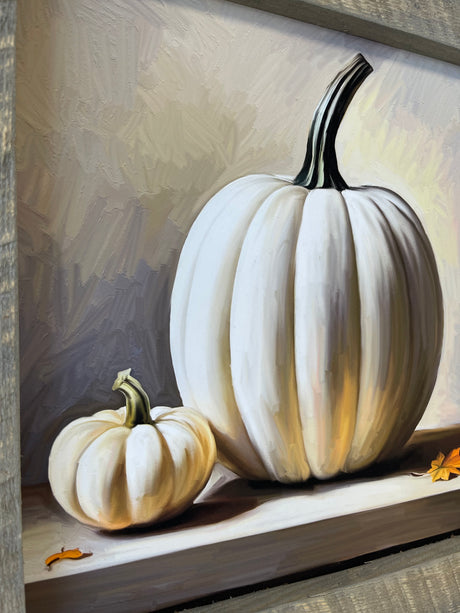 White Pumpkin Still Life Framed Art