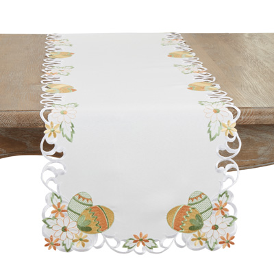 Embroidered Easter Eggs Table Runner