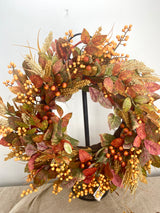 30" Berry Wheat Wreath