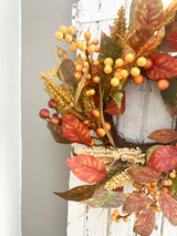 18" Berry Wheat Candle Ring