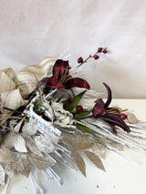 29" Elegant Snow Cherry Swag