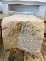 72" Beige Gather Table Runner