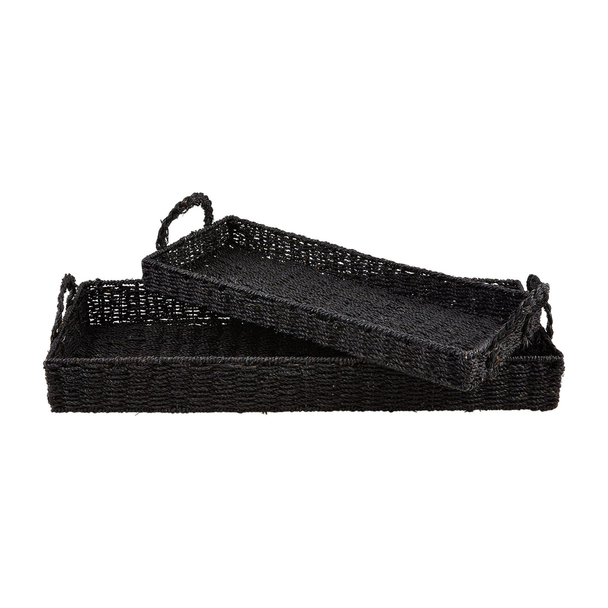 Black Woven Tray Set - 2 Sizes