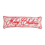 Merry Christmas Long Embroidered Pillow