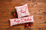 Square Noel Embroidered Pillow