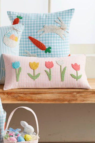 Picking Tulips Easter Pillow