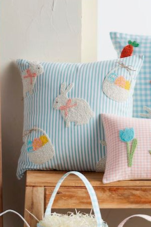 Basket Bunny Easter Pillow