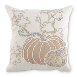 Fall Field Embroidered Pumpkin Pillow