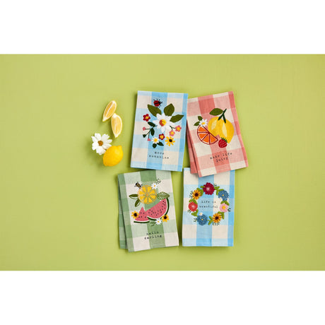 Life Fruity Floral Check Towel