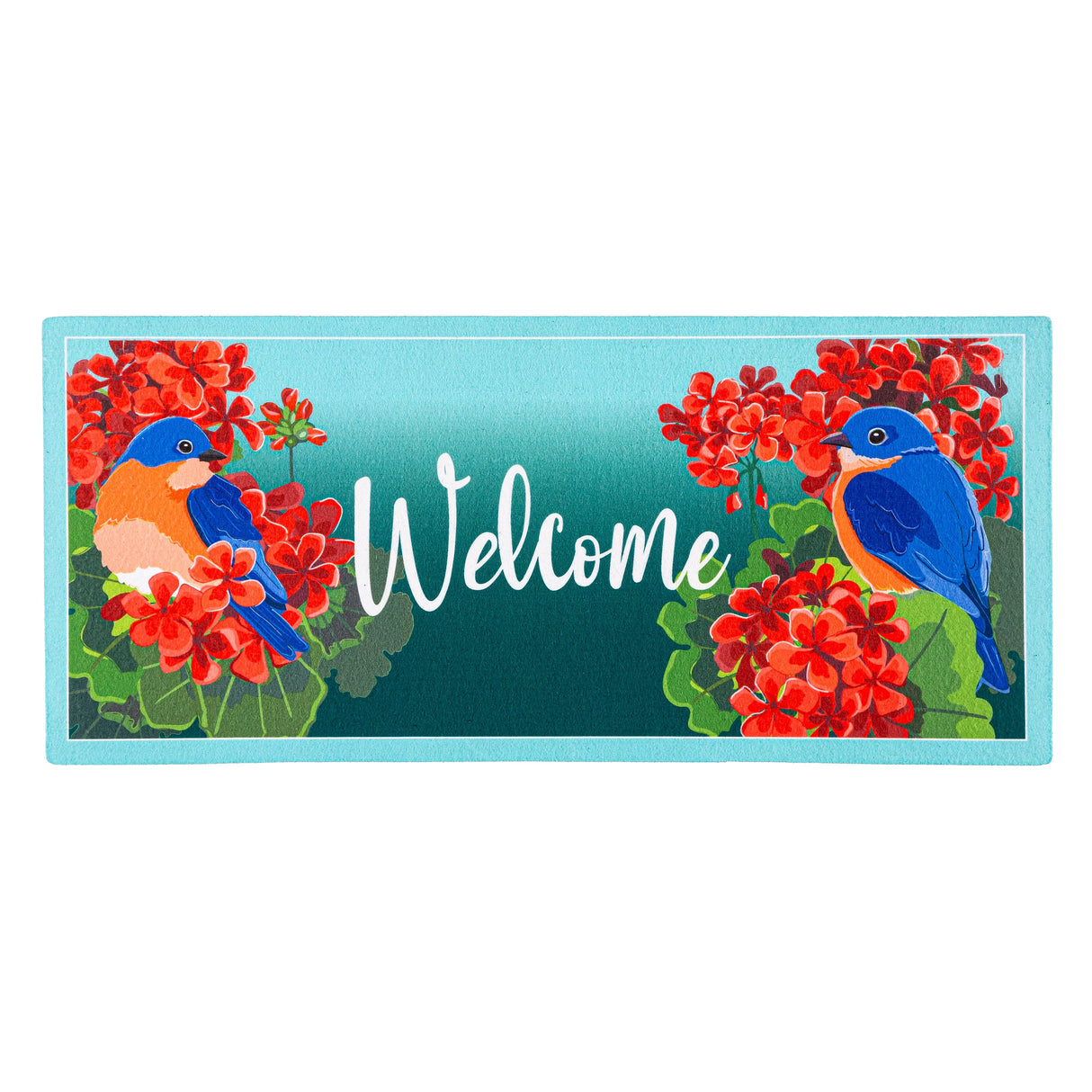 Bluebird in Red Geraniums Sassafras Switch Mat