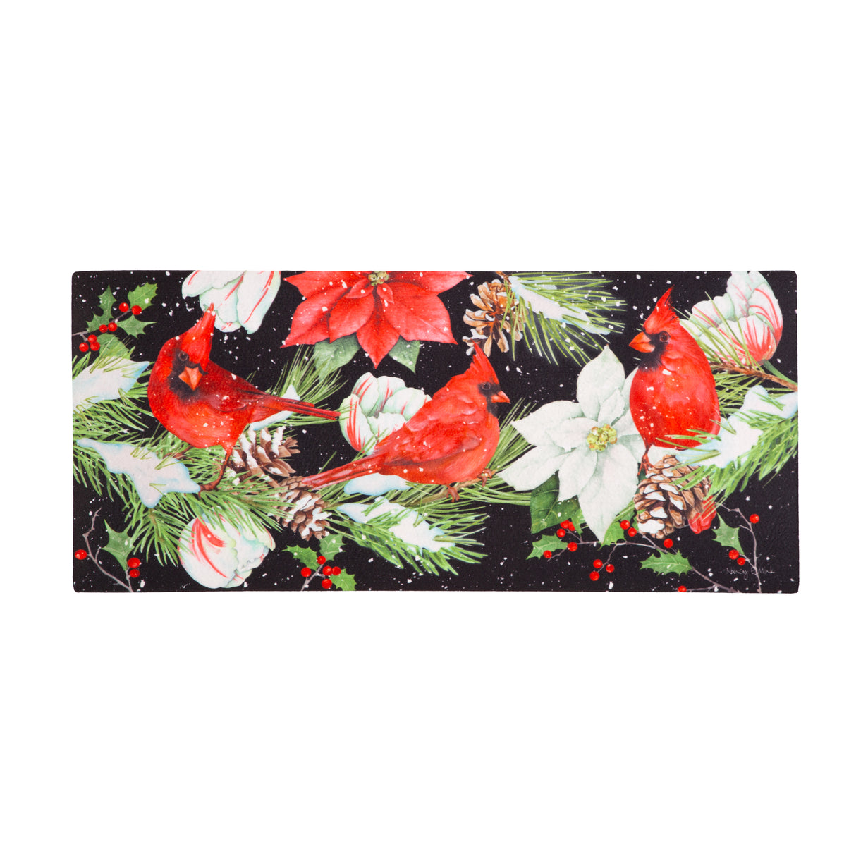 Joyful Cardinal Winter Visit Sassafras Switch Mat