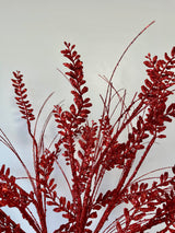 Red Glitter Berry Grass Spray