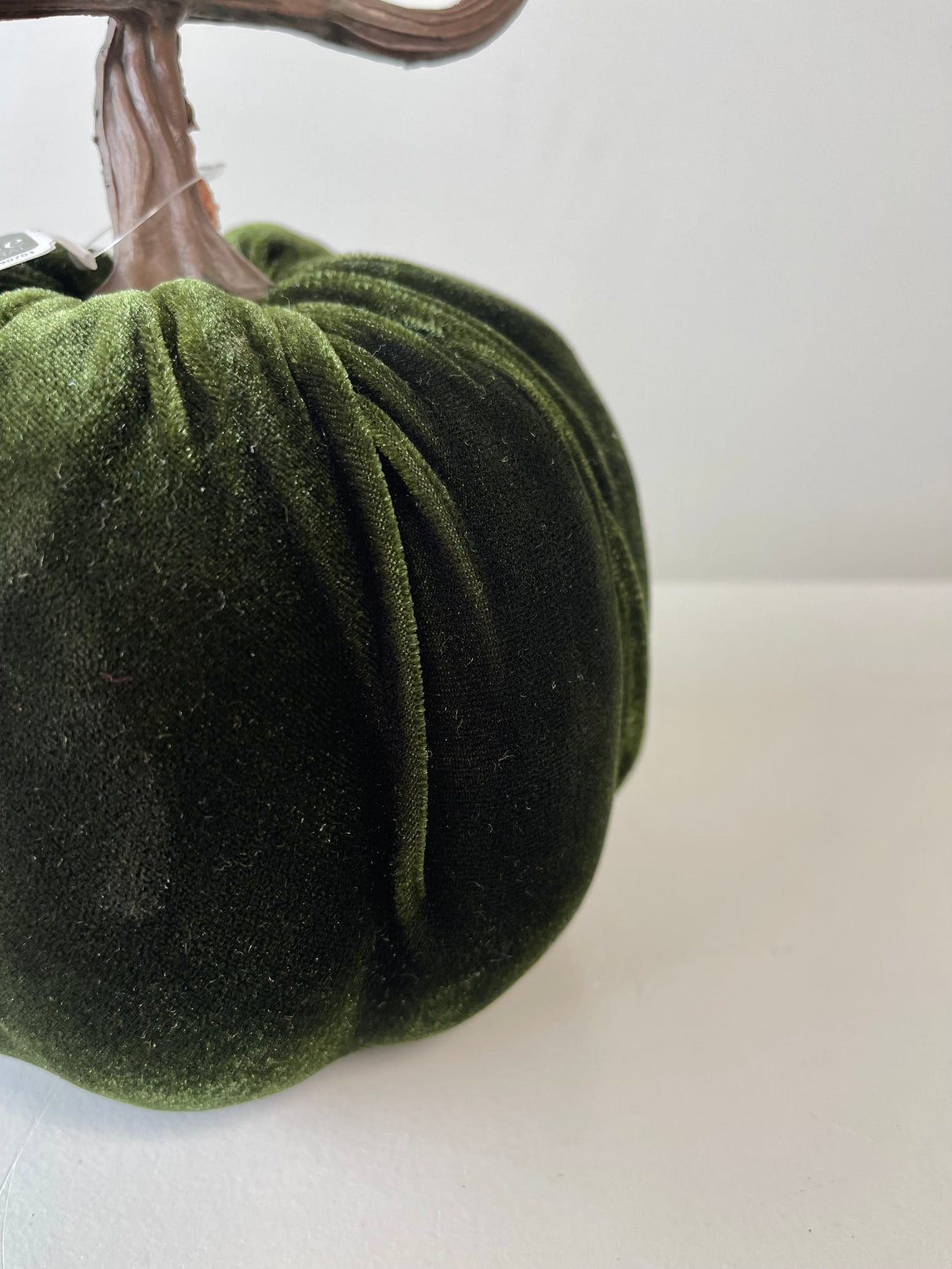 8.5" Green Velvet Pumpkin