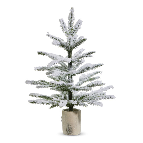 20" Potted Flocked Spruce Tree