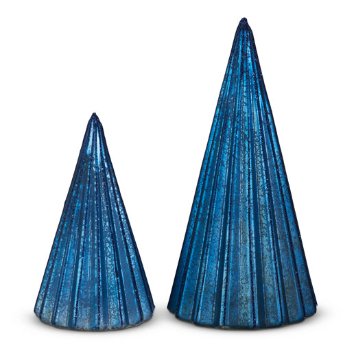 10" Blue Ribbed Trees