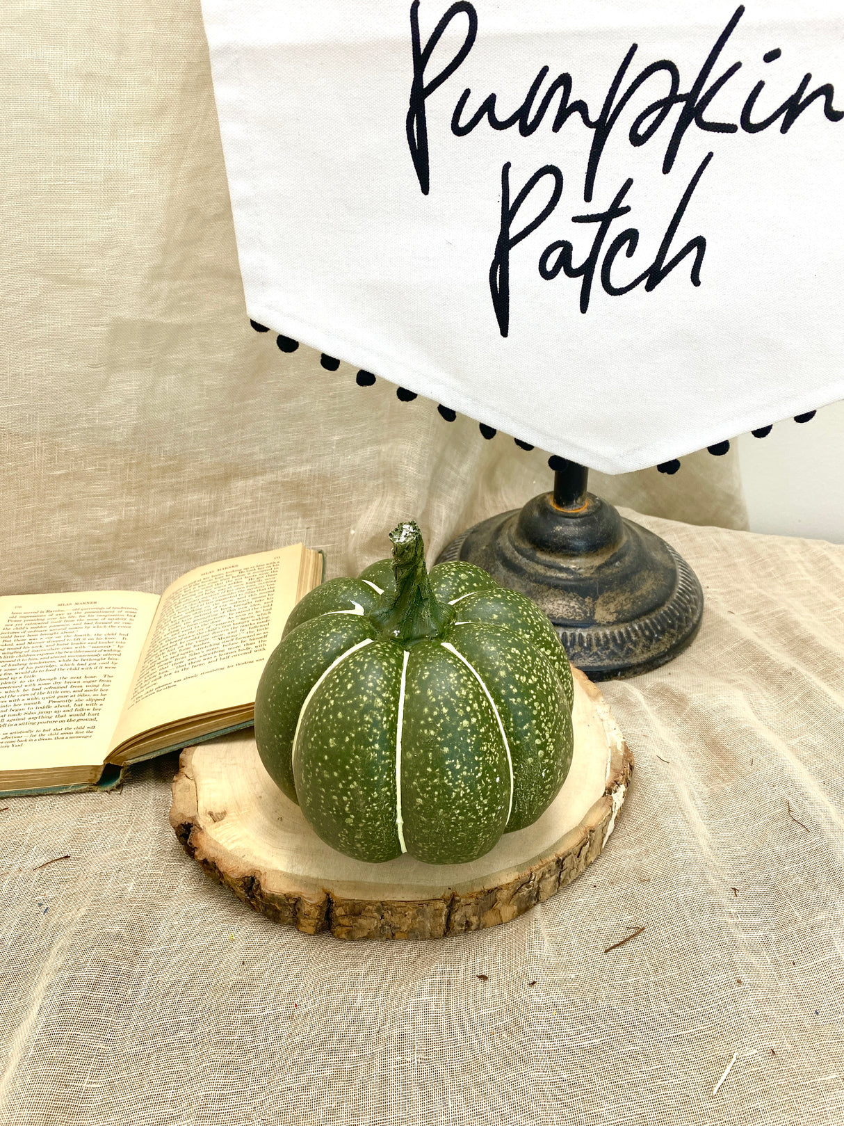 6" Green Spotted Pumpkin