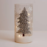 Silver Tree Lighted Pillar