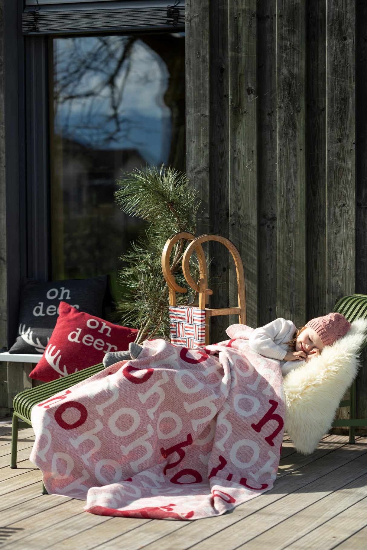 HoHoHo Holiday Cotton Throw Blanket